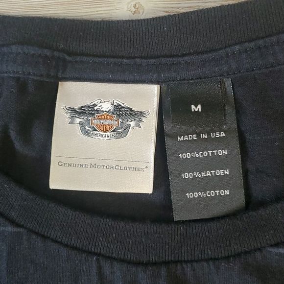 Harley-Davidson Motorcycle Authentic Striped 100 Years T-Shirt Size Medium - Picture 4 of 6